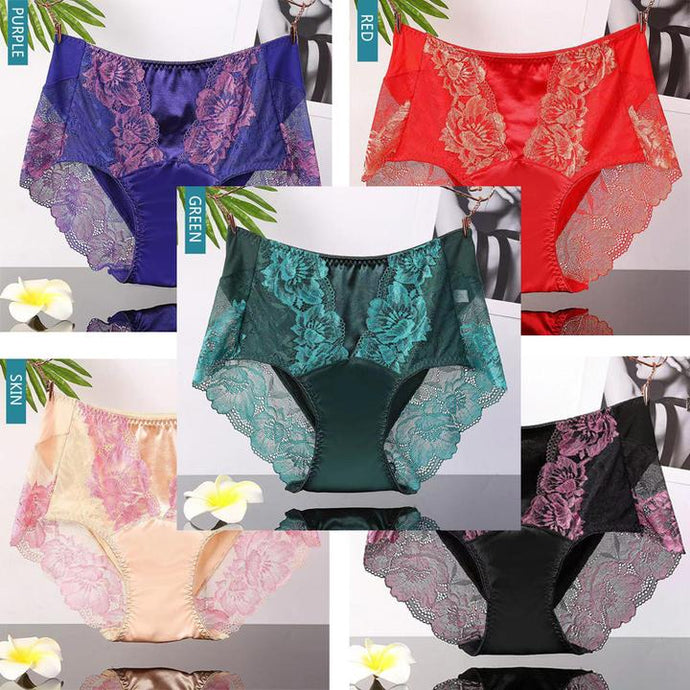 2021 men's satin Lace panties（3 pieces mixed）